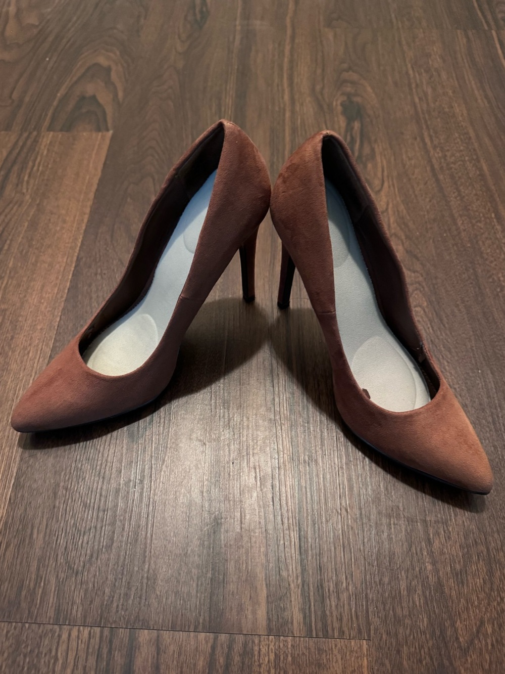 Express Brown Suede Pointed Toe Stiletto Heels
